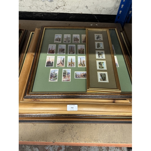 743 - Eleven framed cigarette and collectors card sets to include Ogden's, Ensign Fishing Tackle - A Serie... 