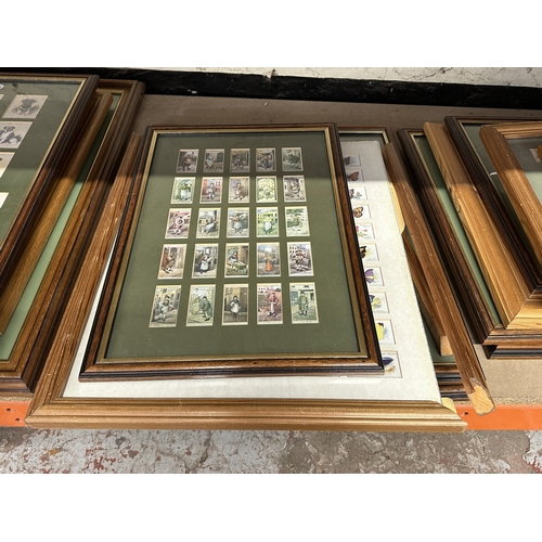 744 - Five framed John Player & Sons cigarette card displays to include Cries of London, Old Sporting Prin... 