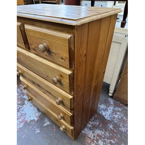 101 - A pine chest of drawers - approx. 104cm high x 78cm wide x 45cm deep