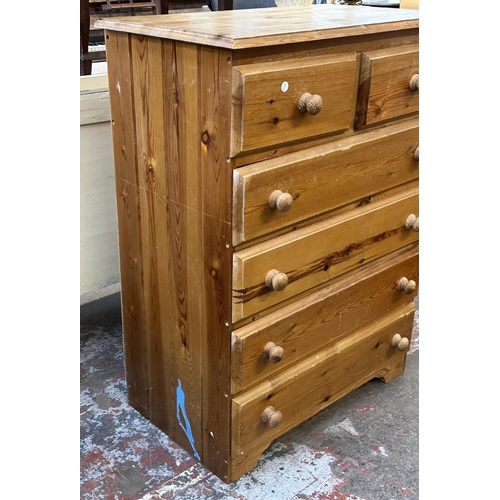 101 - A pine chest of drawers - approx. 104cm high x 78cm wide x 45cm deep