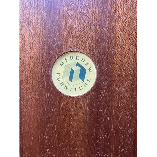 112 - A mid 20th century Meredew walnut double wardrobe - approx. 185cm high x 122cm wide x 56cm deep