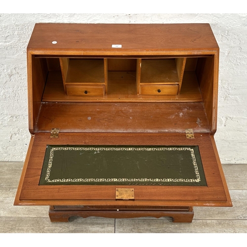 126 - A Georgian style yew wood bureau - approx. 96cm high x 75cm wide x 42cm deep