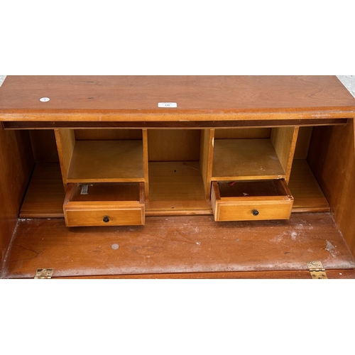 126 - A Georgian style yew wood bureau - approx. 96cm high x 75cm wide x 42cm deep