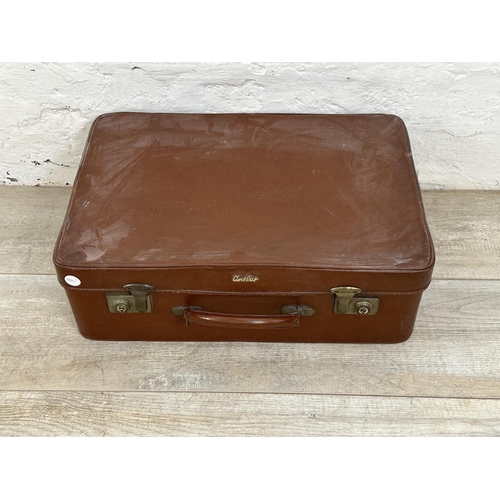 14 - Seven mid 20th century travel trunks - largest approx. 26cm high x 77cm wide x 50cm deep