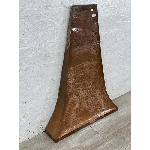 16 - A Raymond Hodgkiss & Company handmade copper fire canopy - approx. 115cm high