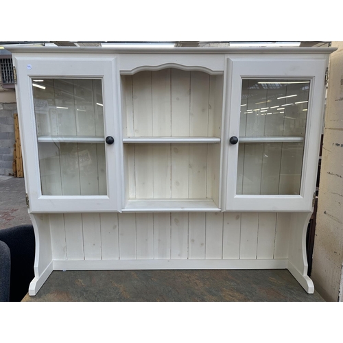 160 - A modern painted pine and marble effect dresser - approx. 196cm high x 130cm wide x 41cm deep