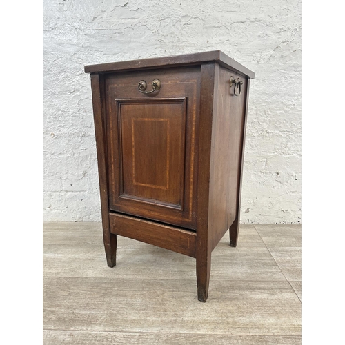 161 - An Edwardian inlaid mahogany purdonium - approx. 64cm high x 39cm wide x 37cm deep