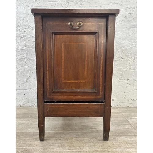 161 - An Edwardian inlaid mahogany purdonium - approx. 64cm high x 39cm wide x 37cm deep