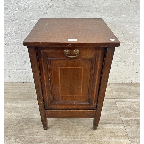 161 - An Edwardian inlaid mahogany purdonium - approx. 64cm high x 39cm wide x 37cm deep