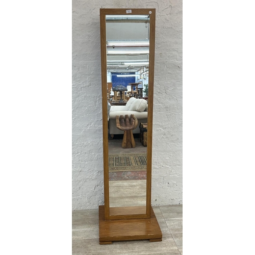 162 - An oak framed cheval mirror - approx. 176cm high x 50cm wide x 42cm deep