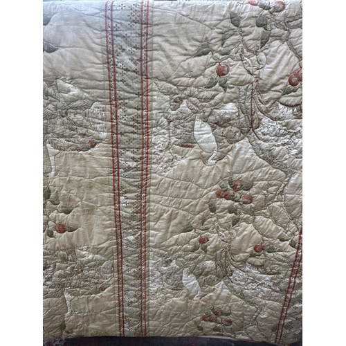 167 - An Oriental style quilted bed throw - approx. 295cm x 190cm