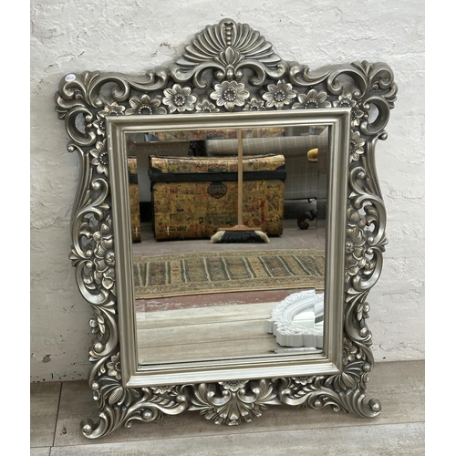 18 - Four French style plastic framed wall mirrors - largest approx. 138cm high x 82cm wide