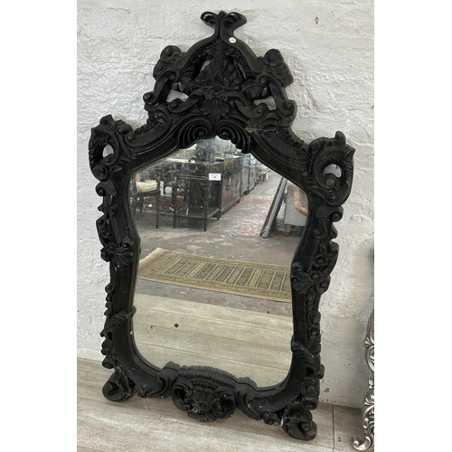 18 - Four French style plastic framed wall mirrors - largest approx. 138cm high x 82cm wide