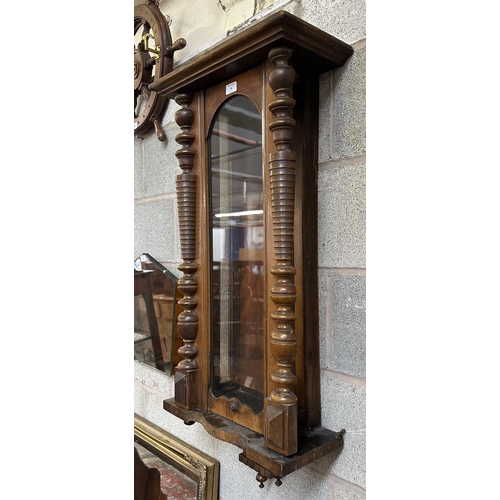 28 - A Victorian walnut Vienna clock case