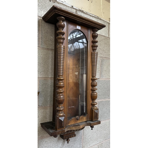 28 - A Victorian walnut Vienna clock case