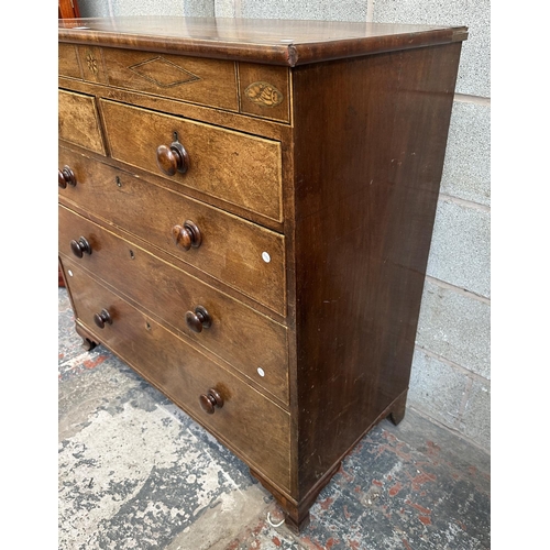 36 - A George III inlaid mahogany chest of drawers - approx. 106cm high x 109cm wide x 50cm deep