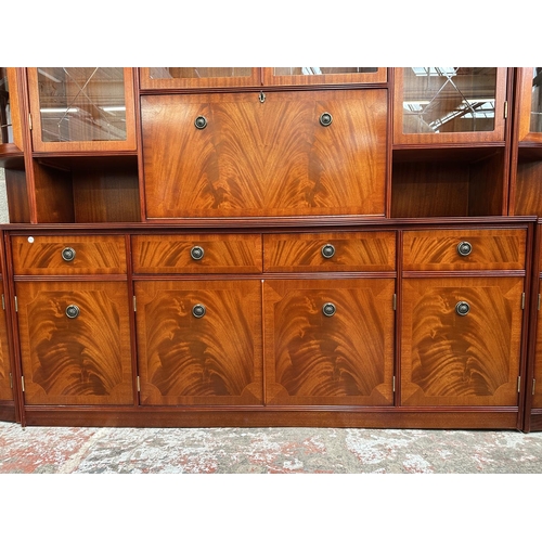 37 - A Beresford & Hicks mahogany display unit - approx. 195cm high x 265cm wide x 45cm deep