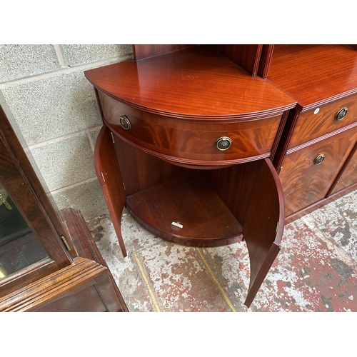 37 - A Beresford & Hicks mahogany display unit - approx. 195cm high x 265cm wide x 45cm deep