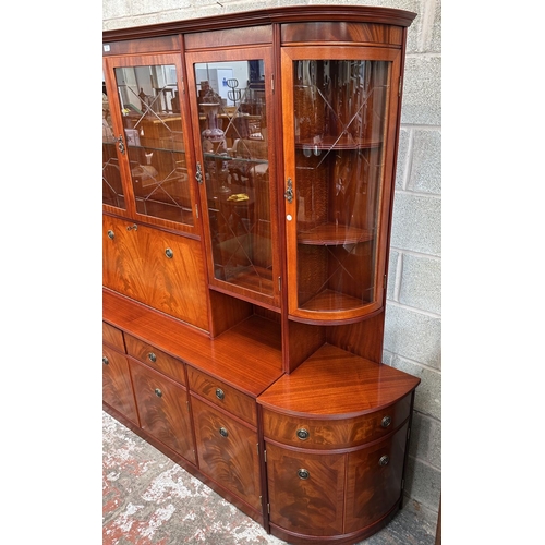 37 - A Beresford & Hicks mahogany display unit - approx. 195cm high x 265cm wide x 45cm deep