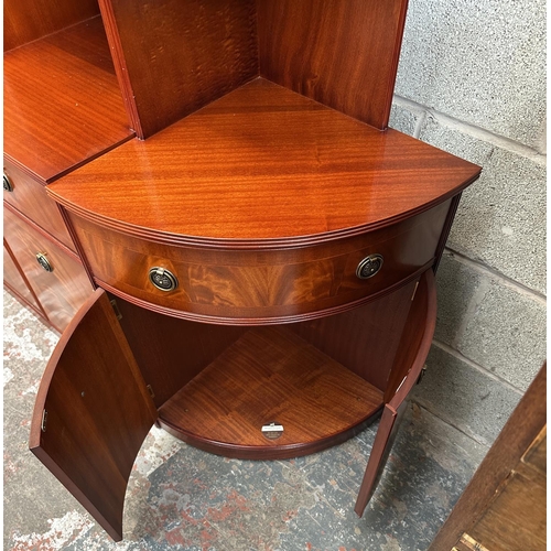 37 - A Beresford & Hicks mahogany display unit - approx. 195cm high x 265cm wide x 45cm deep