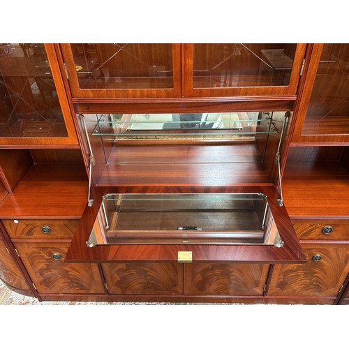 37 - A Beresford & Hicks mahogany display unit - approx. 195cm high x 265cm wide x 45cm deep