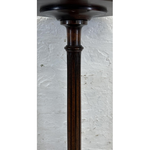 40 - A 19th century style carved mahogany tripod pedestal torchère - approx. 123cm high x 29cm diameter