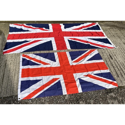 50 - Three items, one length of The Queen's Platinum Jubilee bunting and two Union Jack flags - largest a... 