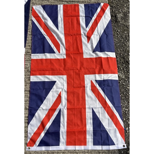 50 - Three items, one length of The Queen's Platinum Jubilee bunting and two Union Jack flags - largest a... 