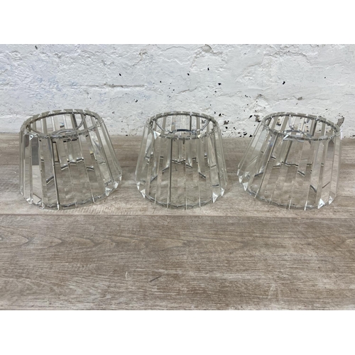 76 - Five pieces of Laura Ashley Home crystal and chrome plated lighting, two table lamps - approx. 36cm ... 