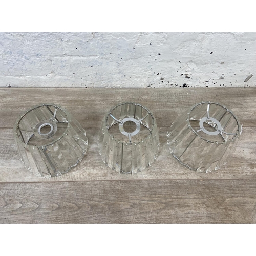 76 - Five pieces of Laura Ashley Home crystal and chrome plated lighting, two table lamps - approx. 36cm ... 