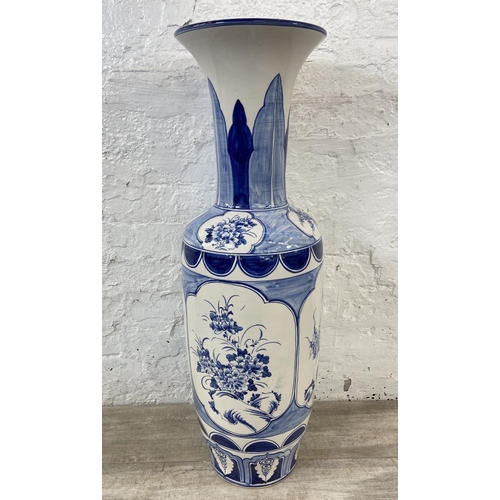 89 - A Chinese blue and white ceramic floor vase - approx. 86cm high