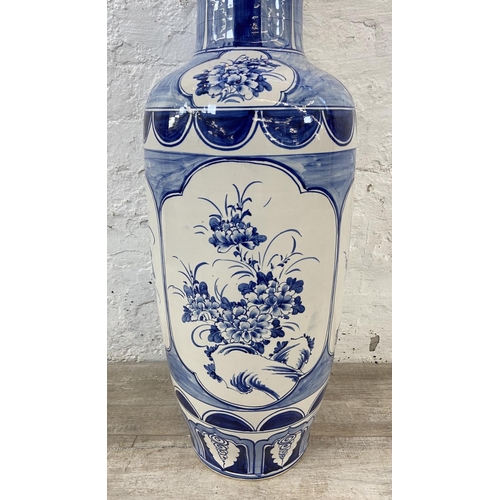 89 - A Chinese blue and white ceramic floor vase - approx. 86cm high