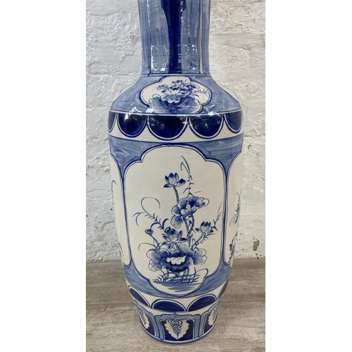 89 - A Chinese blue and white ceramic floor vase - approx. 86cm high