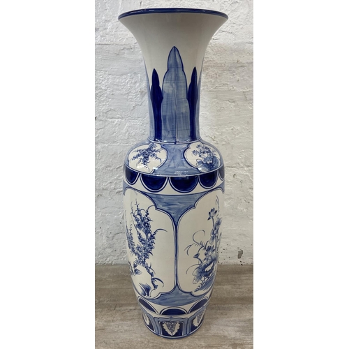 89 - A Chinese blue and white ceramic floor vase - approx. 86cm high