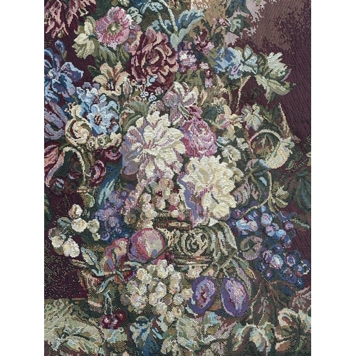 97 - Two late 20th century tapestry wall hangings, one approx. 60cm x 85cm and one approx. 95cm x 58cm