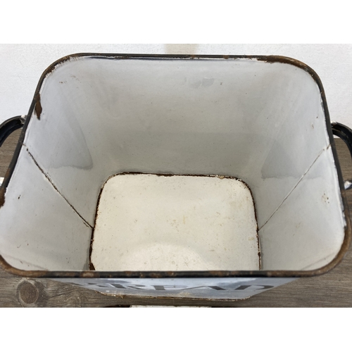 609 - A mid 20th century white enamel bread bin - approx. 31cm high x 36cm wide x 25cm deep