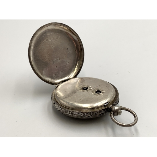 2068 - A Victorian .935 silver cased key wind open face pocket watch - approx. gross weight 34.3g