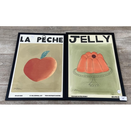 469 - Two modern framed Natalia Bagniewska, one La Pêche and one Jelly prints - approx. 44cm high x 31cm w... 