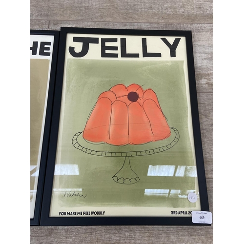 469 - Two modern framed Natalia Bagniewska, one La Pêche and one Jelly prints - approx. 44cm high x 31cm w... 