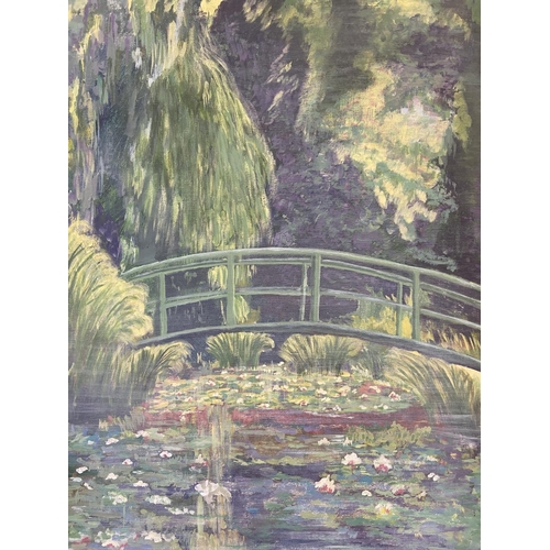 473 - A late 20th century framed acrylic on board after Claude Monet 