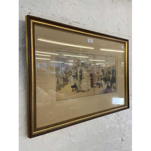 474 - A late 19th century gilt framed hand tinted photograph of a wedding scene - approx. 47cm high x 66cm... 