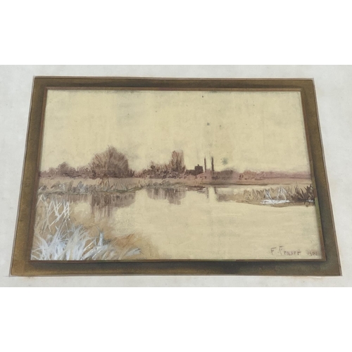 493 - An early 20th century gilt framed Frederick Gordon Fraser (1879-1931) watercolour painting of a lake... 