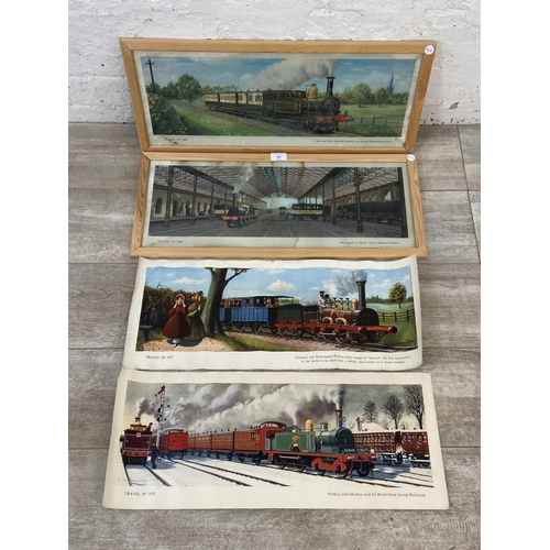 496 - Four Cuthbert Hamilton-Ellis (1909-1987) railway prints, two framed and two unframed