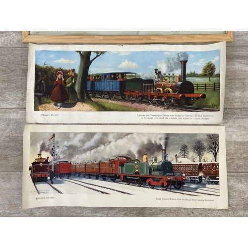 496 - Four Cuthbert Hamilton-Ellis (1909-1987) railway prints, two framed and two unframed