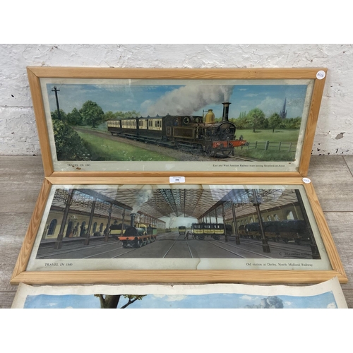 496 - Four Cuthbert Hamilton-Ellis (1909-1987) railway prints, two framed and two unframed