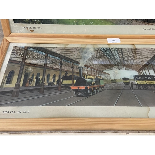 496 - Four Cuthbert Hamilton-Ellis (1909-1987) railway prints, two framed and two unframed