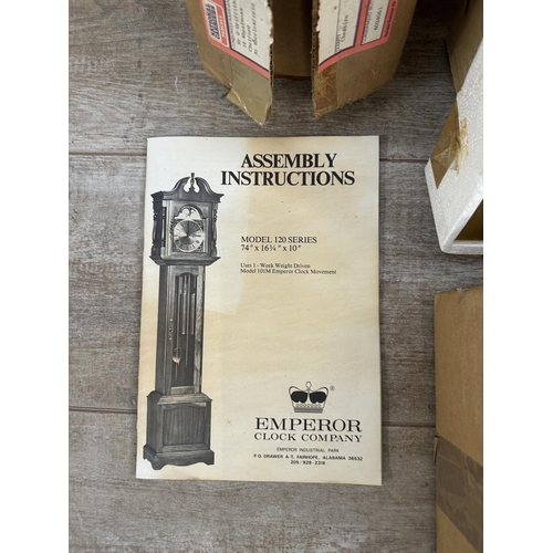 404 - A 1980s Emperor Model 120 Series grandfather clock kit with instruction manual