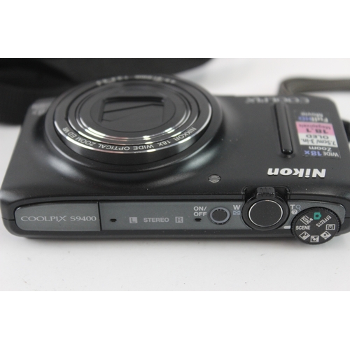 37 - A cased Nikon Coolpix S9400 18.1mp CMOS sensor compact digital camera