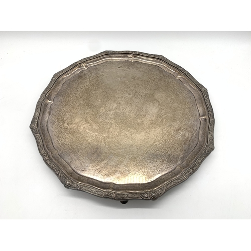 2132 - A hallmarked Sheffield silver salver, dated 1964 - approx. gross weight 1538g