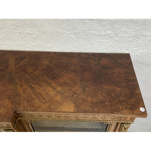 259 - A Victorian inlaid walnut and ormolu mounted breakfront three section pier cabinet/sideboard - appro... 
